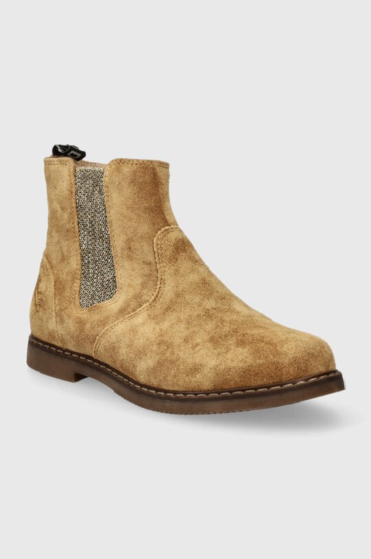 Pom D'api sztyblety skórzane dziecięce CITY JODZIP P1IEES0403.28.30 beżowy AW23