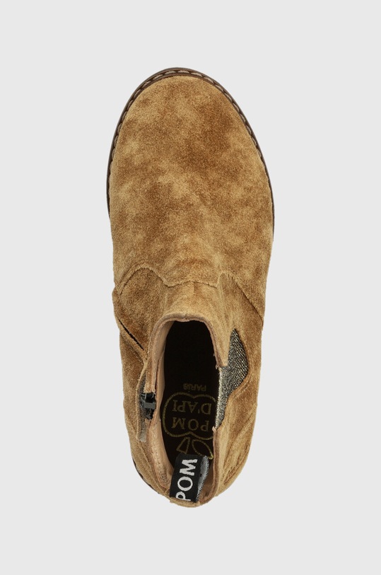 Pom D'api sztyblety skórzane dziecięce CITY JODZIP beżowy P1IEES0403.28.30