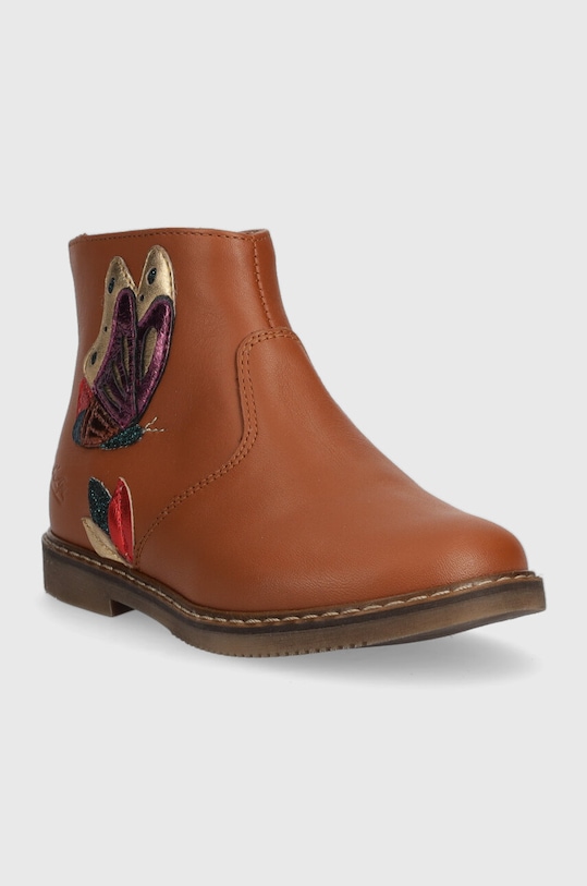 Дитячі замшеві черевики Pom D'api P1IKBS0401.24.27 коричневий AW23