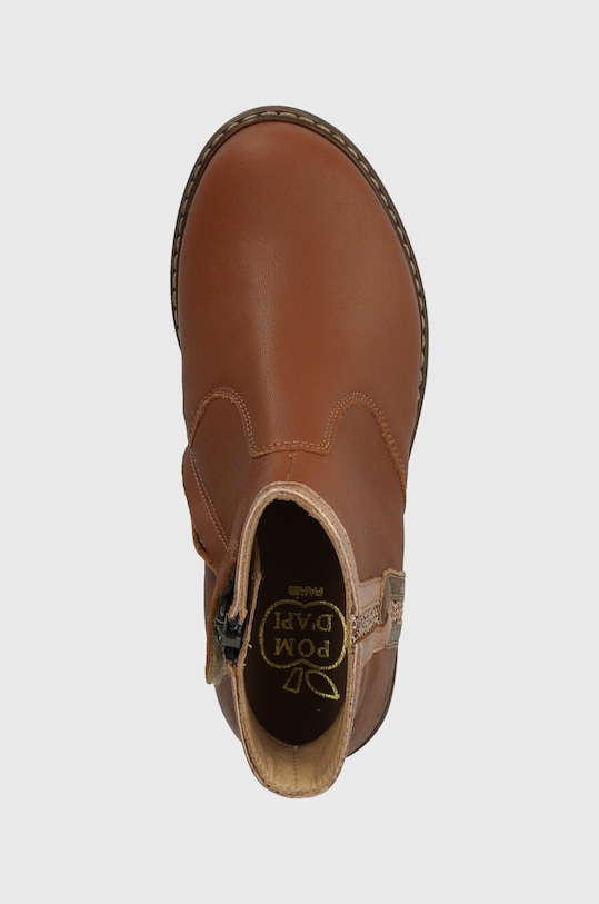 Детские кожаные ботинки Pom D'api CITY LOCK коричневый P1ILBS0401.28.30