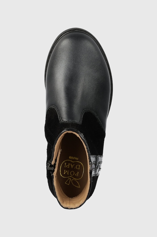 Дитячі замшеві черевики Pom D'api CITY LOCK чорний P1ILDD0405.28.30