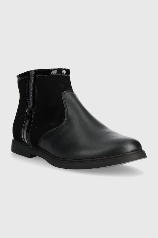 Детские кожаные ботинки Pom D'api CITY LOCK P1ILDD0405.31.34 чёрный AW23