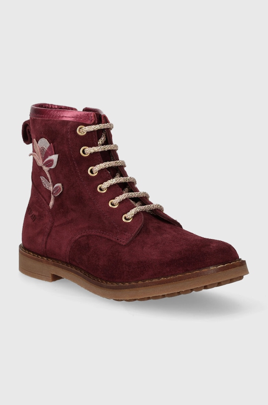 Pom D'api cizme din piele intoarsa pentru copii TRIP HI FLO P1JEDZ0401.28.30 burgundia AW23