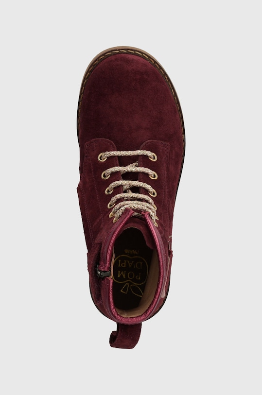 Pom D'api cizme din piele intoarsa pentru copii TRIP HI FLO burgundia P1JEDZ0401.28.30