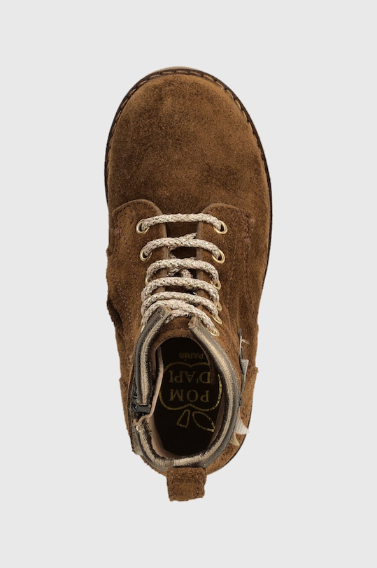 Дитячі замшеві черевики Pom D'api TRIP HI FLO коричневий P1JEDZ0402.24.27