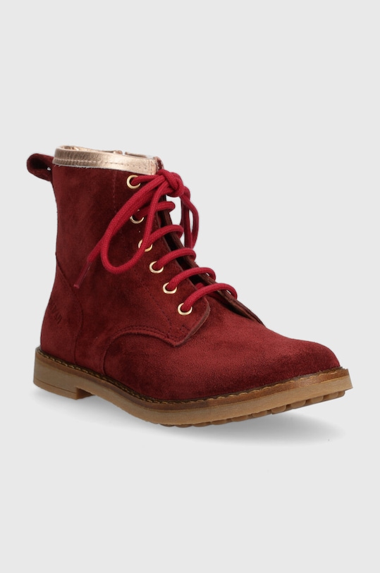 Детские замшевые ботинки Pom D'api TRIP HI LACE P1JIDZ0401.28.30 красный AW23