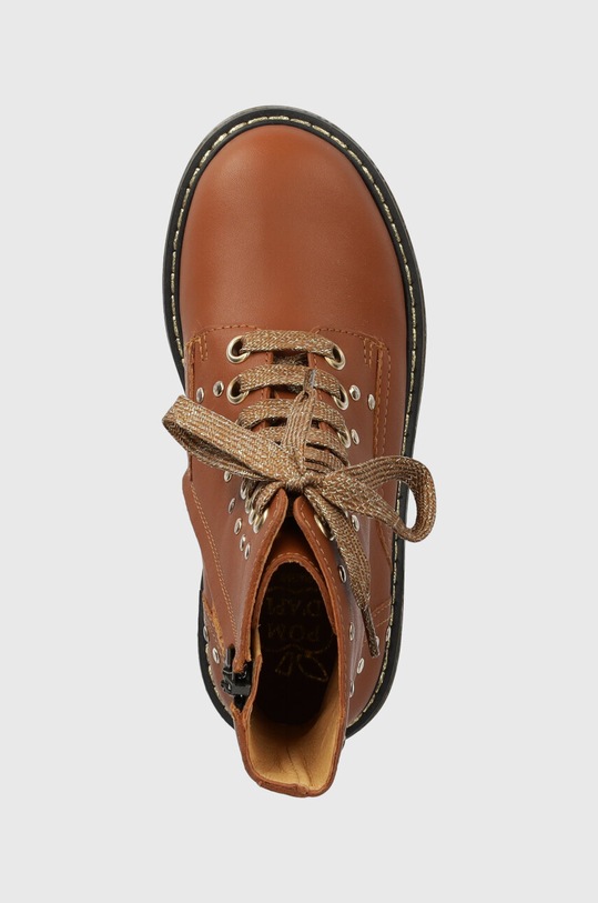 Дитячі шкіряні напівчобітки Pom D'api SID HI STUD коричневий P1MABN0401.28.30