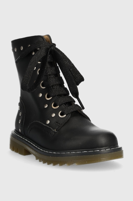 Дитячі шкіряні напівчобітки Pom D'api SID HI STUD P1MABN04R1.24.27 чорний AW23