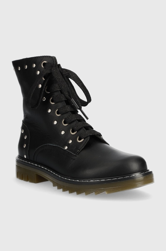 Pom D'api botki skórzane dziecięce SID HI STUD P1MABN04R1.31.34 czarny AW23