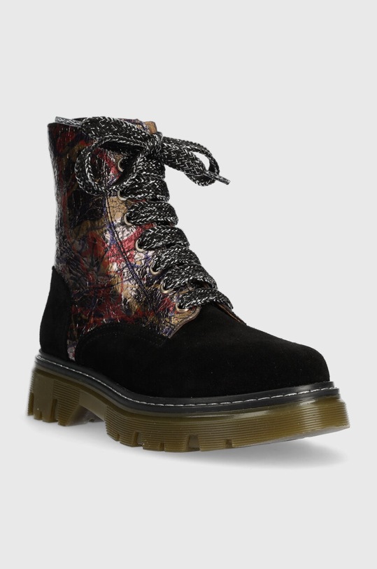 Pom D'api botki skórzane dziecięce CLAP RANGER P1NBEB0403.31.34 czarny AW23