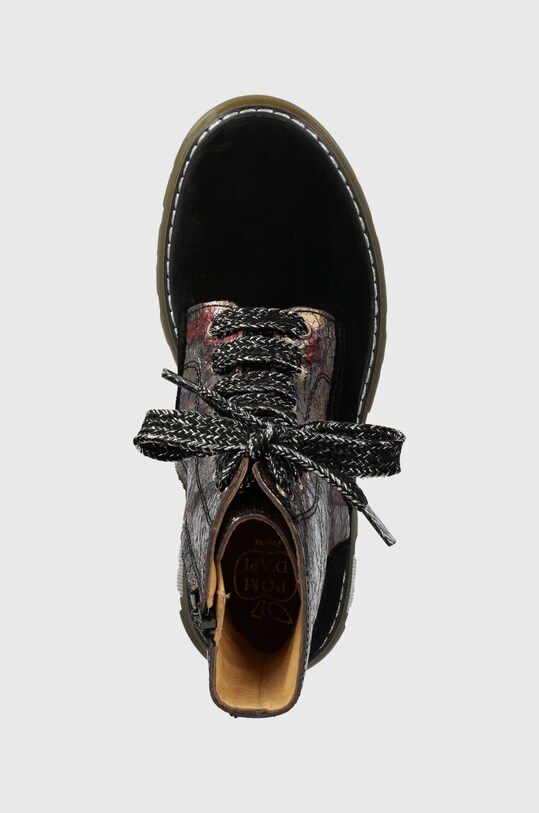 Pom D'api botki skórzane dziecięce CLAP RANGER czarny P1NBEB0403.31.34