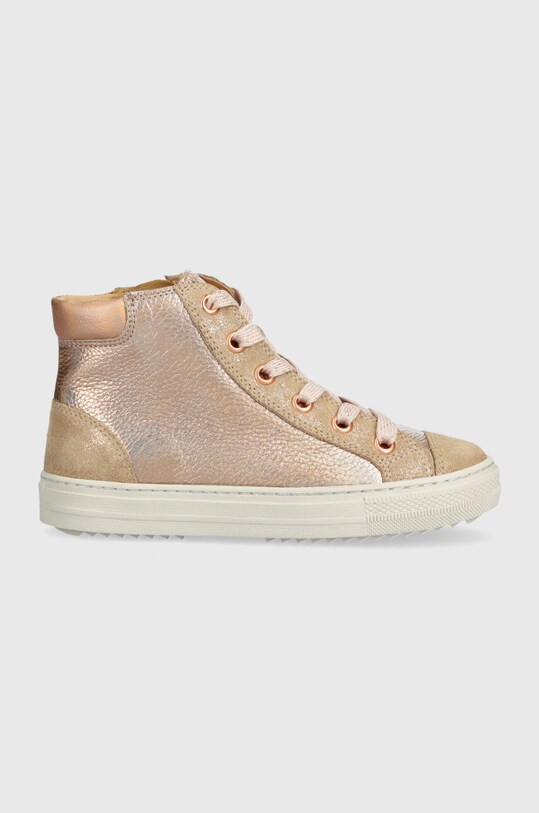 Детские кожаные кеды Pom D'api SWAG ZIP LACE замш розовый P1QBFC0402.28.30