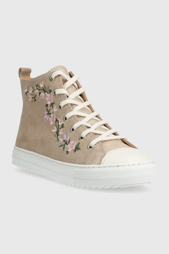 Pom D'api trampki zamszowe dziecięce SWAG BRODI P1QCDF0401.31.34 beżowy AW23