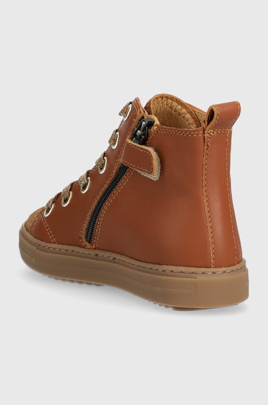 Dziewczynka Pom D'api trampki skórzane dziecięce SWAG TENDER P1QFBN0402.24.27 brązowy