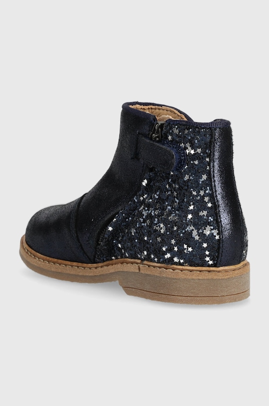 Девочка Детские кожаные ботинки Pom D'api RETRO BACK P1ZGAN0402.24.27 тёмно-синий