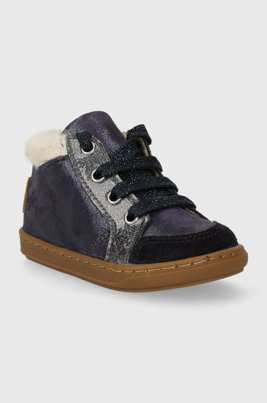 Shoo Pom sneakers de piele întoarsă pentru copii P4BIAY0404 bleumarin AW23