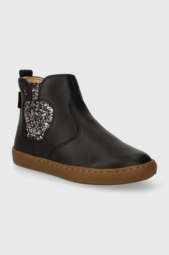 Shoo Pom ghete din piele pentru copii P4KMCL04R1.28.32 negru AW23