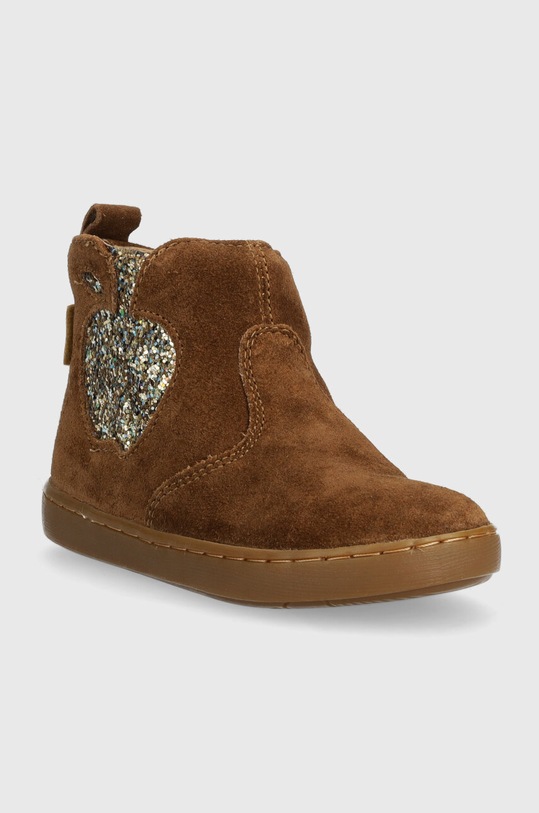 Shoo Pom cizme din piele intoarsa pentru copii P4KMEB0402.25.27 maro AW23