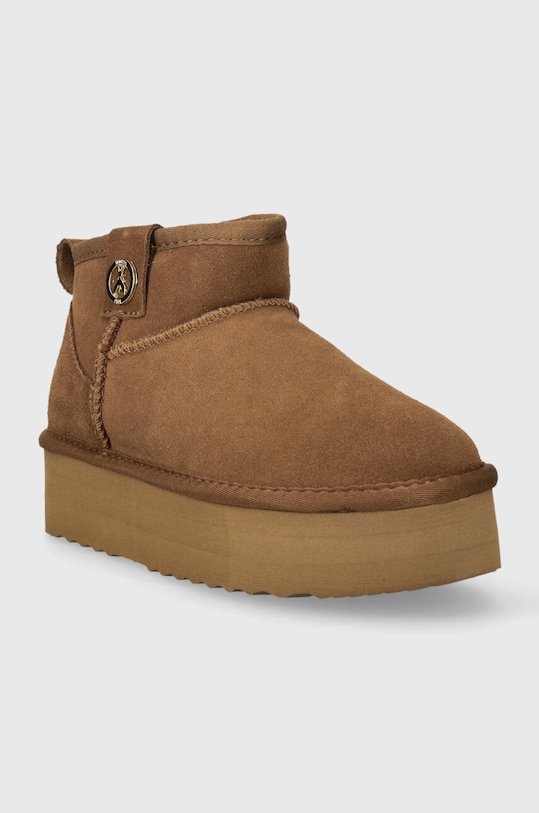 Patrizia Pepe cizme de zapada din piele intoarsa PPD793 maro AW24