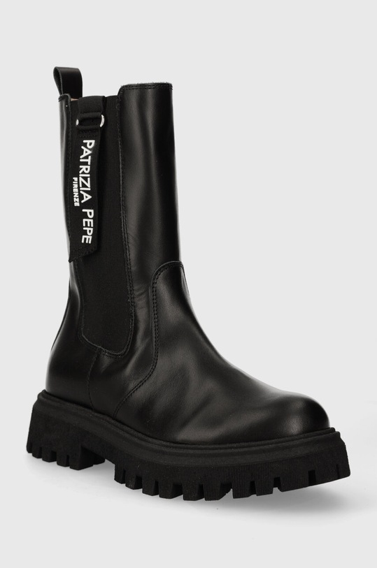 Patrizia Pepe Girl sztyblety skórzane PPJ734 czarny AW23