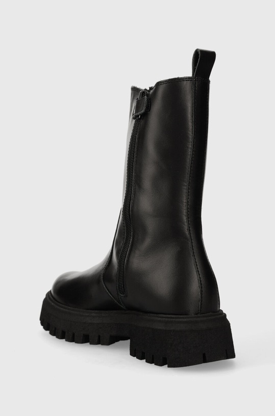 Obuwie Patrizia Pepe Girl sztyblety skórzane PPJ734 czarny