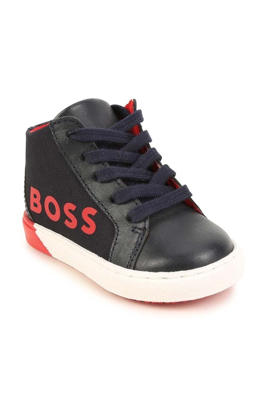Dětské sneakers boty BOSS přírodní kůže námořnická modř J09204.19.21