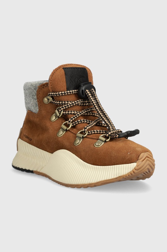 Sorel buty zimowe zamszowe dziecięce YOUTH ONA CONQUEST FELT 1979091 brązowy AW23