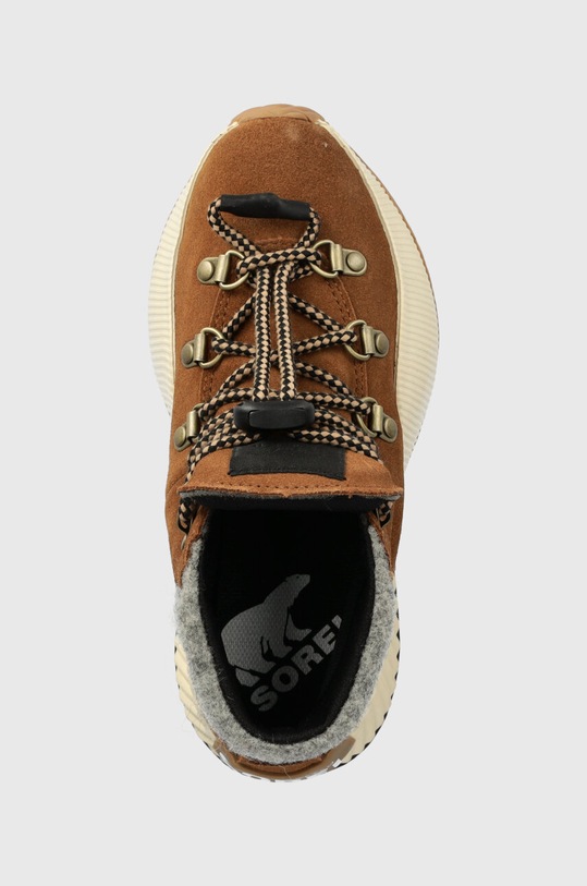 Sorel buty zimowe zamszowe dziecięce YOUTH ONA CONQUEST FELT brązowy 1979091