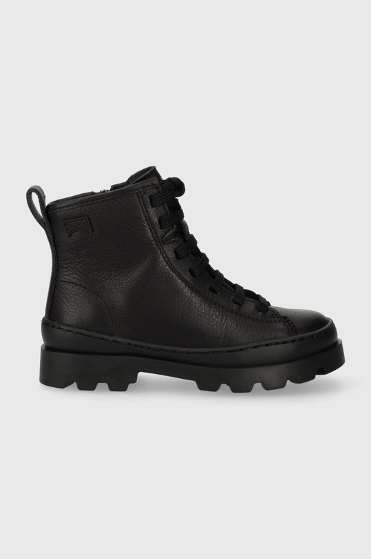 Camper ghete de iarna pentru copii din piele Brutus Kids cu snur negru K900179.27