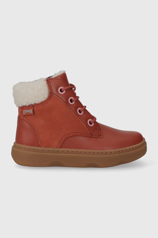 Camper ghete de iarna pentru copii din piele Kiddo Kids cu snur portocaliu K900280.25.27