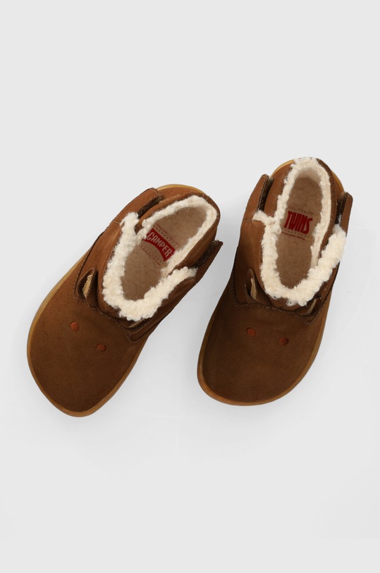 Dječje zimske cipele od brušene kože Camper TWS FW smeđa K900336