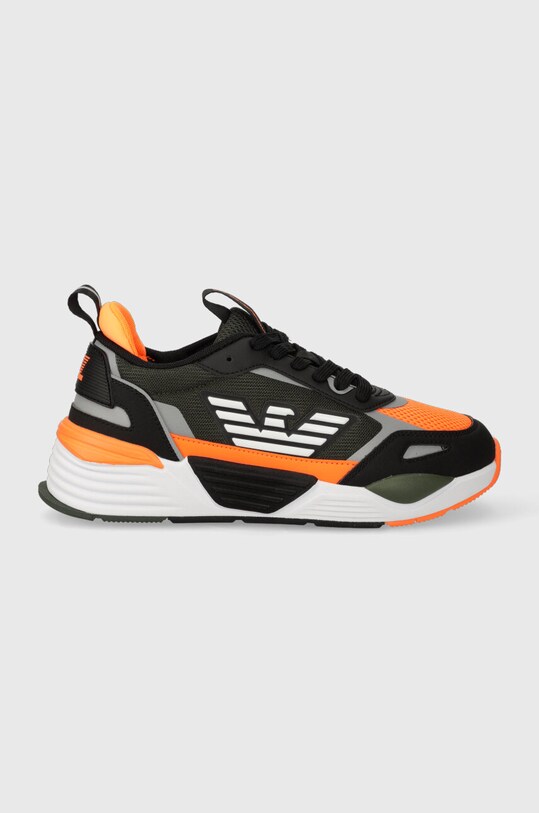 EA7 Emporio Armani scarpe da ginnastica per bambini finta pelle fiore arancione XSX108.XOT47
