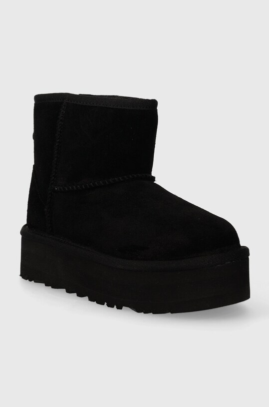 Дитячі замшеві чоботи UGG CLASSIC MINI PLATFORM 1143700K чорний AW24