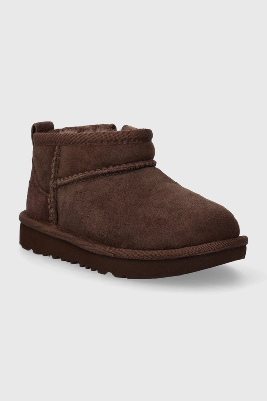 UGG śniegowce zamszowe dziecięce T CLASSIC ULTRA MINI 1130750T brązowy AW23