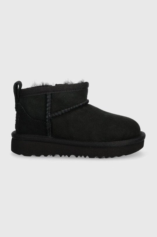 Detské semišové snehule UGG T CLASSIC ULTRA MINI zateplené čierna 1130750T