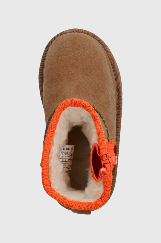 UGG scarpe invernali bambini T CLASSIC MINI ZIPPER TAPE LOGO beige 1143699T