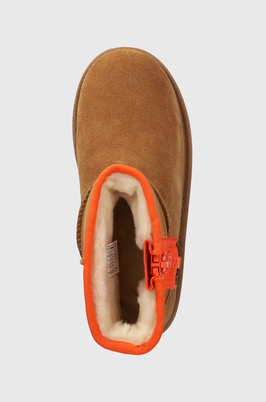 Dětské semišové sněhule UGG KIDS CLASSIC MINI ZIPPER TAPE L béžová 1143699K