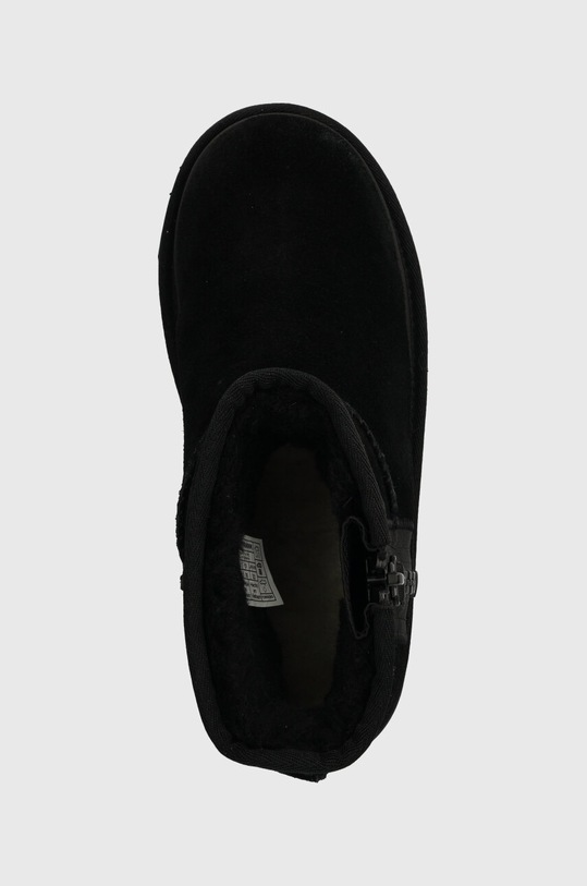 UGG śniegowce zamszowe dziecięce KIDS CLASSIC MINI ZIPPER TAPE L czarny 1143699K