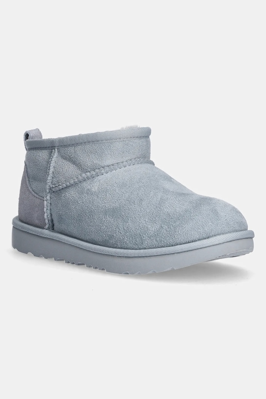 UGG gyerek hócipő velúrból KIDS CLASSIC ULTRA MINI velúr bőr kék 1130750K
