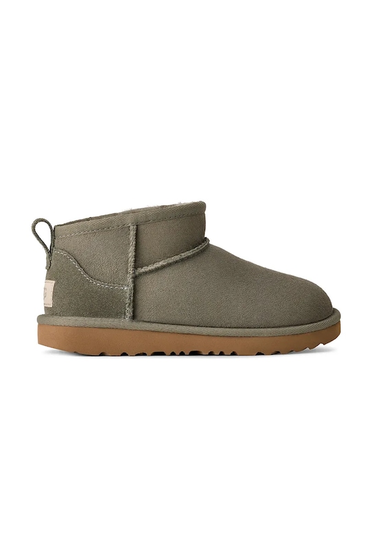 UGG śniegowce zamszowe dziecięce KIDS CLASSIC ULTRA MINI brak zapięcia zielony 1130750K
