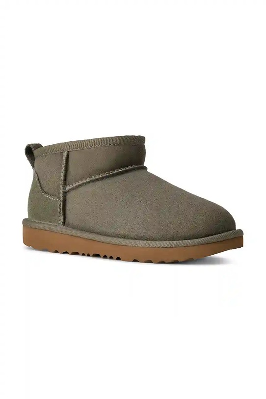 Dětské semišové sněhule UGG KIDS CLASSIC ULTRA MINI 1130750K zelená AA00