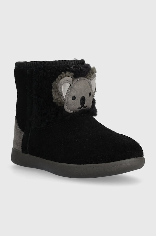 UGG śniegowce zamszowe dziecięce T KOALA STUFFIE tekstylny czarny 1123655T