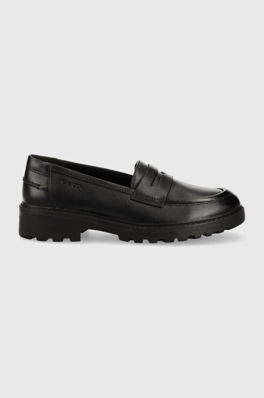 Geox mocasini din piele pentru copii negru J3620C.00043.36.41