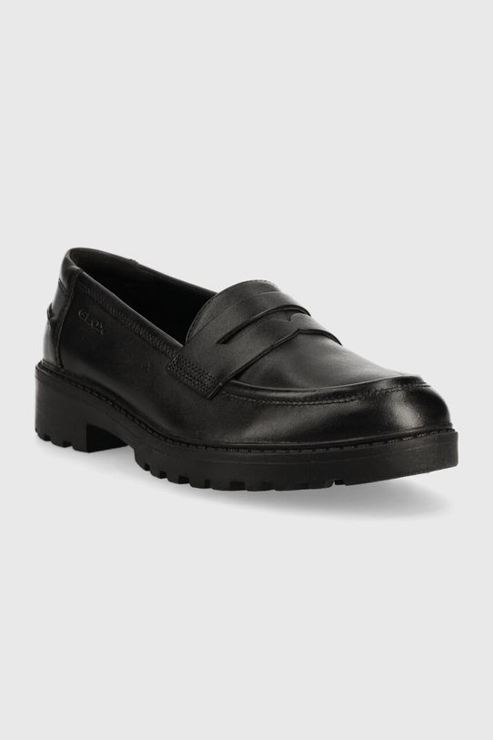 Detské kožené mokasíny Geox J3620C.00043.36.41 čierna SS24
