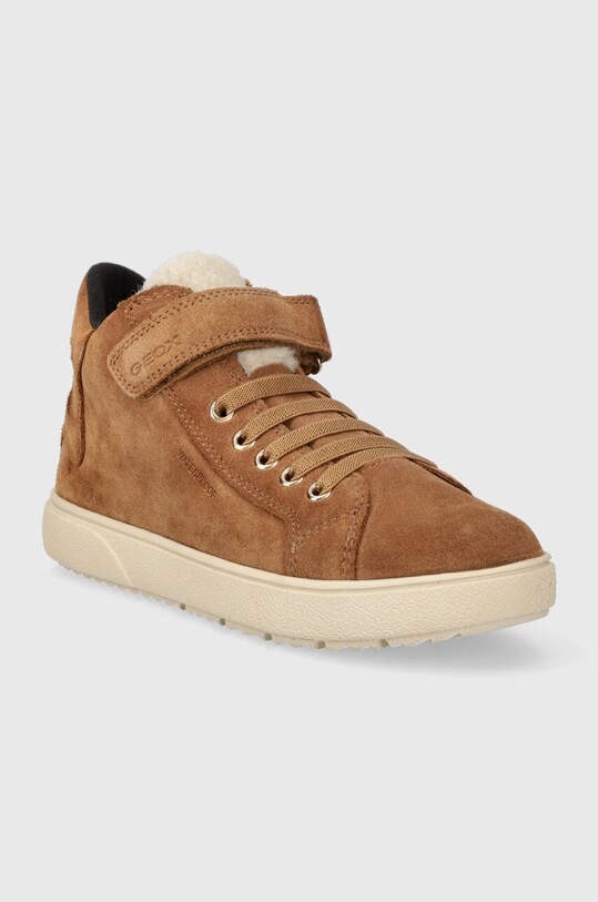 Geox sneakers de piele întoarsă pentru copii J36HYC 022BH J THELEVEN WPF J36HYC.022BH.36.39 maro AW23