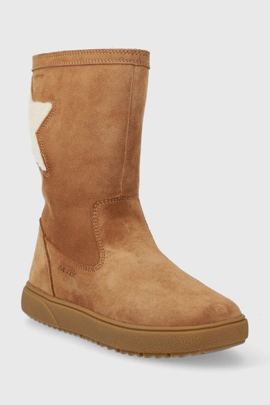 Geox cizme de iarna pentru copii din piele intoarsa J36HYD.022BH.28.35 maro AW23