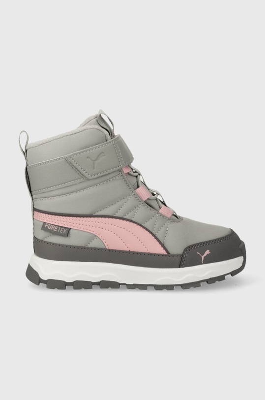 Puma cizme de iarna copii Evolve Boot Puretex AC+PS imitatie de piele gri 392649