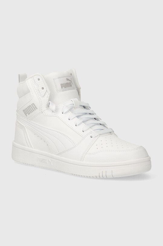 Детские кроссовки Puma Rebound V6 Mid Jr Planet friendly белый 393831