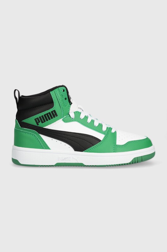 Puma sneakers pentru copii Rebound V6 Mid Jr Planet friendly verde 393831
