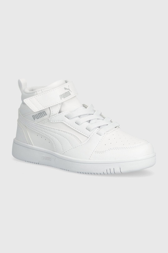 Dětské sneakers boty Puma Rebound V6 Mid AC+ PS Planet friendly bílá 393832